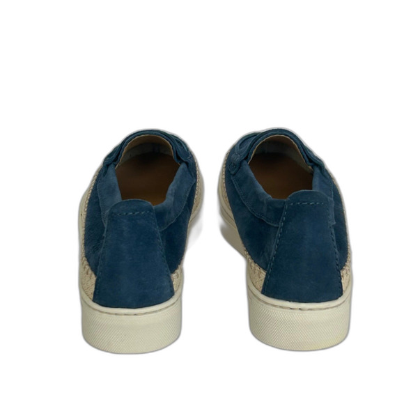 The Flexx Loafer Shoes Women’s Size 7.5 Color Navy Blue Tan Suede Leather - Picture 4 of 11